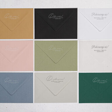 Koperty z personalizacją z czarnym i białym drukiem