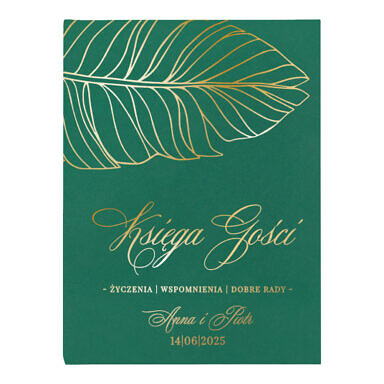 Księga gości złoty egzotyczny liść