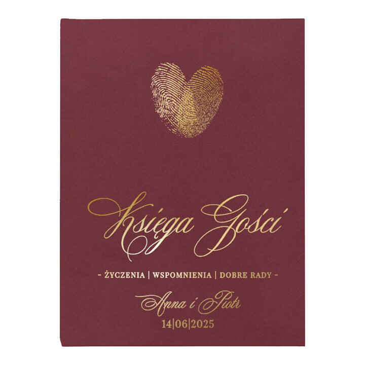 Księga gości złote odciski palców