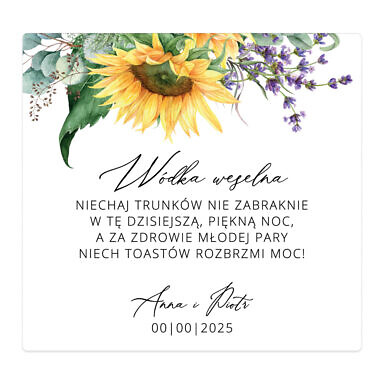 Naklejki na alkohol Sunflower & Lavender