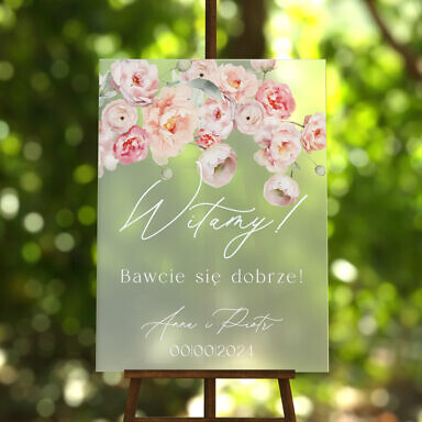 Tablica powitalna szroniona Misty w88, rozmiar do wyboru