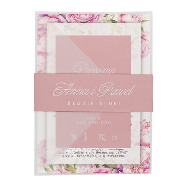 Zaproszenia ślubne Simple w5 old rose