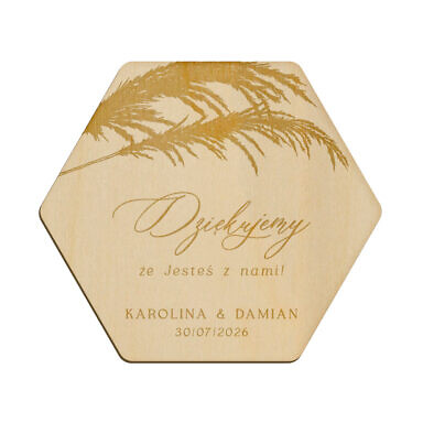 Magnes heksagon z grawerem wzór 10