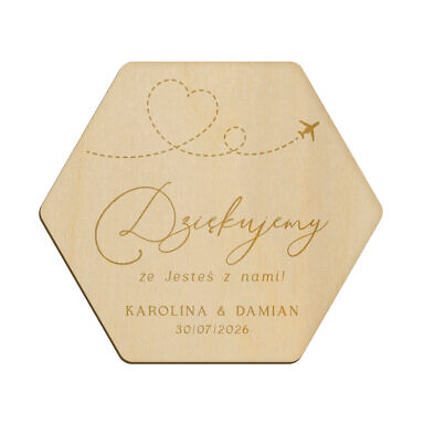 Magnes heksagon z grawerem wzór 11