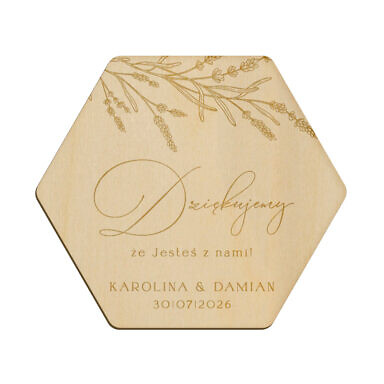 Magnes heksagon z grawerem wzór 12