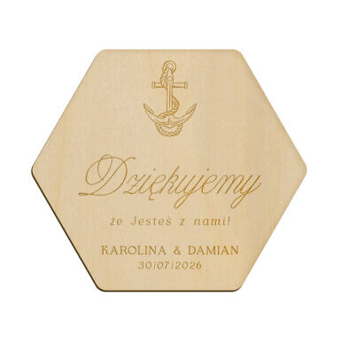 Magnes heksagon z grawerem wzór 13