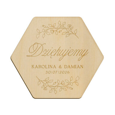 Magnes heksagon z grawerem wzór 14