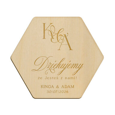 Magnes heksagon z grawerem wzór 15