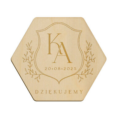 Magnes heksagon z grawerem wzór 18