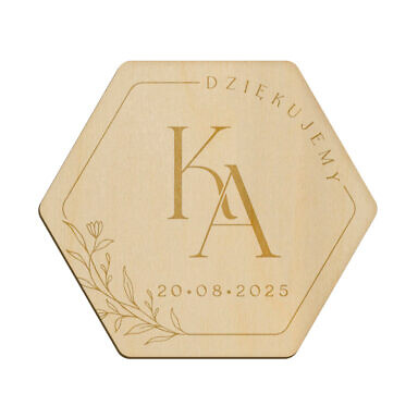 Magnes heksagon z grawerem wzór 20