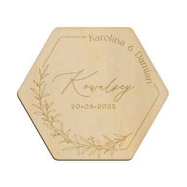 Magnes heksagon z grawerem wzór 21