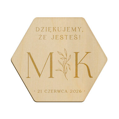 Magnes heksagon z grawerem wzór 23