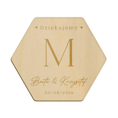 Magnes heksagon z grawerem wzór 24