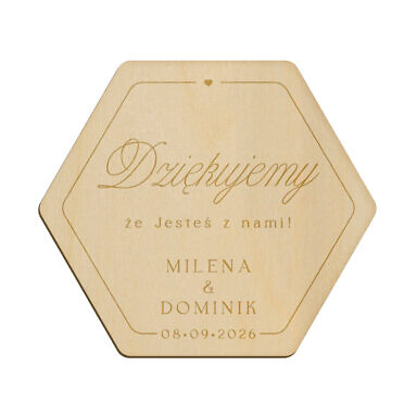 Magnes heksagon z grawerem wzór 25