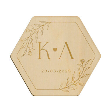 Magnes heksagon z grawerem wzór 26