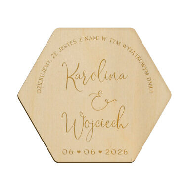 Magnes heksagon z grawerem wzór 28