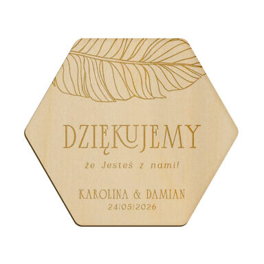 Magnes heksagon z grawerem wzór 3