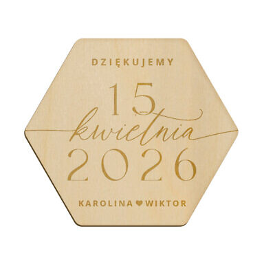 Magnes heksagon z grawerem wzór 30