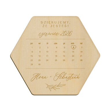 Magnes heksagon z grawerem wzór 31