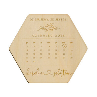 Magnes heksagon z grawerem wzór 33