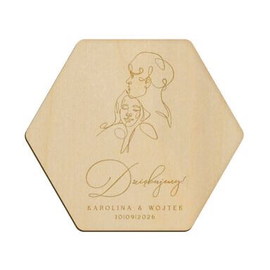 Magnes heksagon z grawerem wzór 35