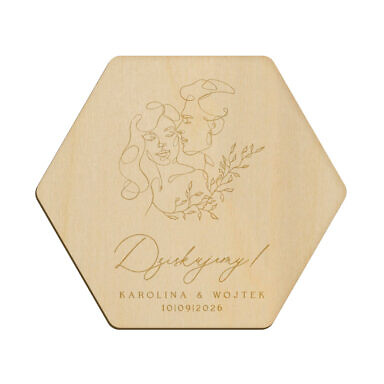 Magnes heksagon z grawerem wzór 36