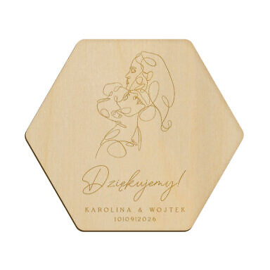 Magnes heksagon z grawerem wzór 37