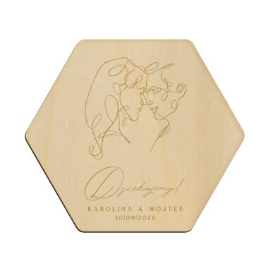 Magnes heksagon z grawerem wzór 38