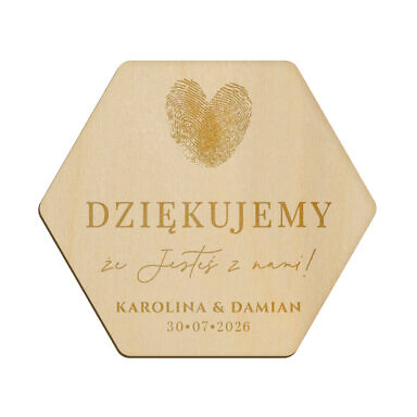 Magnes heksagon z grawerem wzór 6