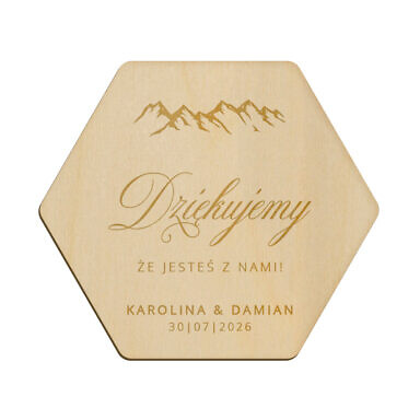 Magnes heksagon z grawerem wzór 8