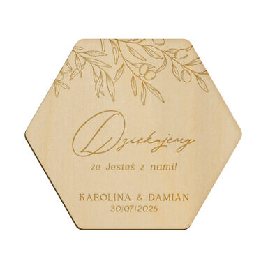 Magnes heksagon z grawerem wzór 9