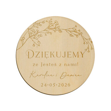 Magnes koło z grawerem wzór 1