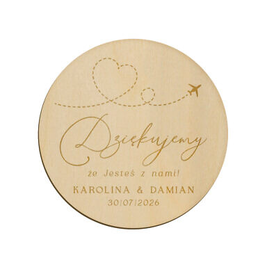 Magnes koło z grawerem wzór 11