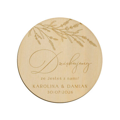 Magnes koło z grawerem wzór 12