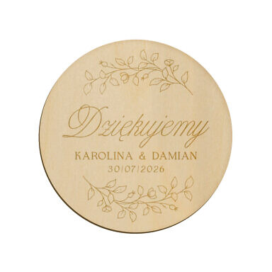 Magnes koło z grawerem wzór 14