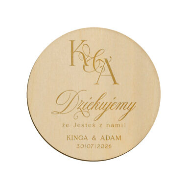 Magnes koło z grawerem wzór 15