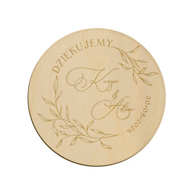 Magnes koło z grawerem wzór 16