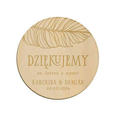 Magnes koło z grawerem wzór 3