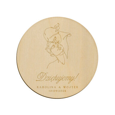 Magnes koło z grawerem wzór 34