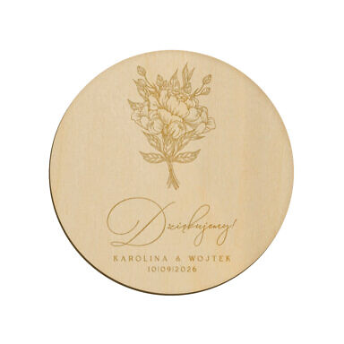 Magnes koło z grawerem wzór 39