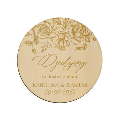 Magnes koło z grawerem wzór 4