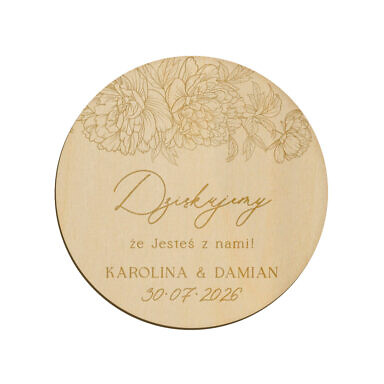 Magnes koło z grawerem wzór 5