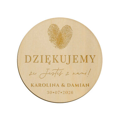 Magnes koło z grawerem wzór 6