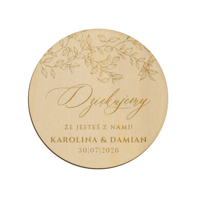 Magnes koło z grawerem wzór 7