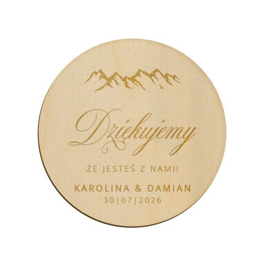 Magnes koło z grawerem wzór 8