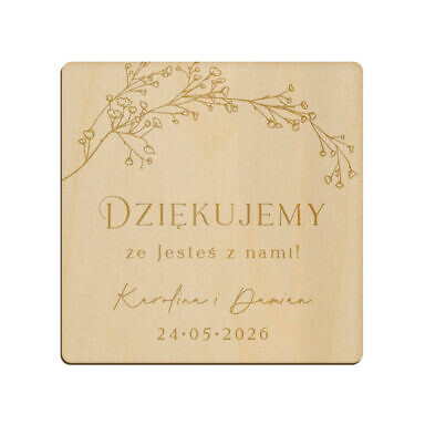 Magnes kwadrat z grawerem wzór 1