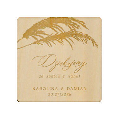 Magnes kwadrat z grawerem wzór 10