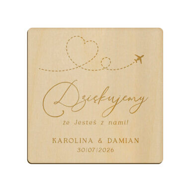 Magnes kwadrat z grawerem wzór 11