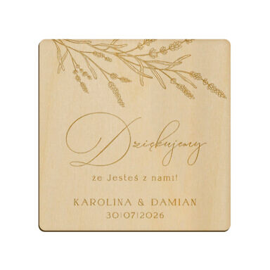 Magnes kwadrat z grawerem wzór 12