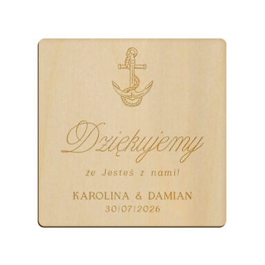 Magnes kwadrat z grawerem wzór 13